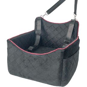 Dog Car Set for Small Dogs, Detachable Washable Dog Booster Car Seats with Storage Pockets, Soft Cushion and Secure Straps, Clip-On Leash Portable Pet Puppy Travel Carrier Carseat Bed, Grey