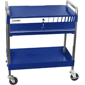 Sunex 8013ABL Sunex 8013ABL Service Cart with Locking Top and Drawer, Blue