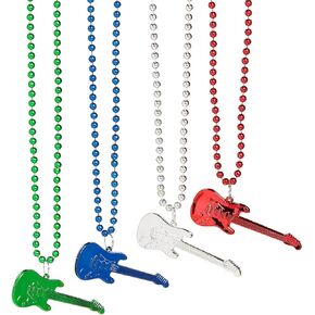 Fun Express Rock Star Guitar Bead Necklaces – 12 Pieces