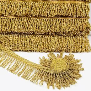 10 Yards 4.5cm/1.8inch Wide,Golden Sewing Fringe Trim,Fringe Tassel for Skirt Wedding Dress Lamp Shade Decoration(Golden)