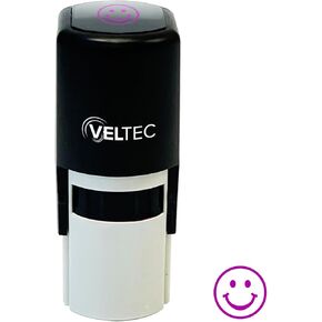 Self-Inking Stamp, Round Teacher Stamp for Classroom (Smiley Face)