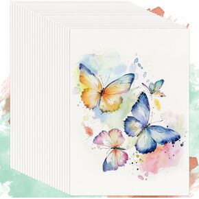 25 Sheets Watercolor Paper - 11.7 x 8.3 Inch Water Color Paper Suitable for Beginners Students Adults Artists Ideal for Drawing Oil Pastels, Acrylic Painting, Sketch, Finger Paints, Art Works Supplies