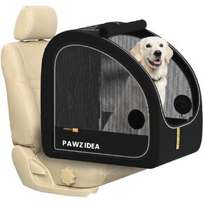 Pawzidea قفص السفر الكلب القابل للطي ، قفص الكلاب المحمولة للسيارة ، بيت ناعم على الوجهين للكلاب المتوسطة والكبيرة ، الإطار المعدني المنبثق ، حزام الأمان ومسند الرأس ، قفص الحيوانات الأليفة 4 أبواب للسفر والاستخدام في الهواء الطلق