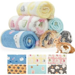 CUSOZWO Guinea Pig Bedding Mat - 6 Pack Fleece Soft Warm Small Animal Blankets for Rat Rabbit Hamster Chinchilla Hedgehog Lizard - Washable Small Pet Cage Liners Sleep Mat Bedding Accessories