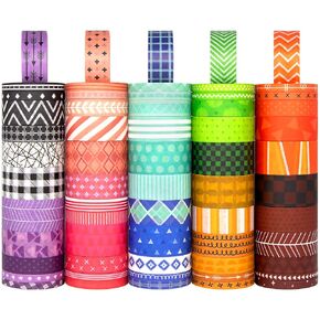 60 Rolls Washi Tape Set - Decorative Adhesive Masking Tape for Scrapbooking Supplies,DIY Crafts,Bullet Journals,Gift Wrapping,Party Decorations and Planners,Each Roll 5.4yd Total 328yd