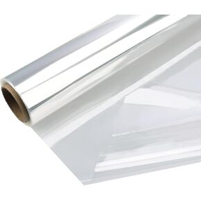 100 ft Clear Cellophane Wrap Roll (31.5 in x 100 ft), 0.7 Mil Thin Crystal Clear, Clear Wrapping Paper for Gifts, Baskets, Crafts, Snacks ((31.5 in x 100 ft), clear)
