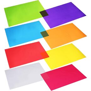 Outus 104 Pieces Cellophane Sheets Cellophane Wrap Paper Color Cello Sheets for Gel Light Filter DIY Arts Crafts Decoration Plastic Sheet(11 x 8.5 Inch,Multicolor)