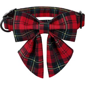 Lionet Paws Dog Collar with Bowtie, Durable Adjustable and Comfortable Collar for Small Dogs Puppies and Cats, Neck 10-16in