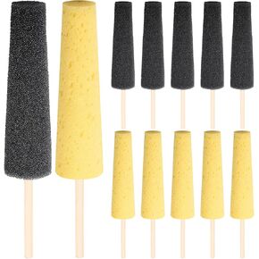 TEENYYOU 12 PCS Pottery Sponge for Clay Pottery Sponges مع عصا إسفنجية ثنائية الكثافة لإسفنجة الطين الفخاري مع أدوات تقليص الفخار السود