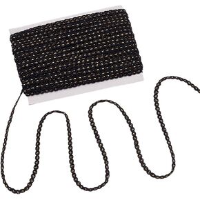 MAYJOYDIY 21.9Yards S Shaped Gimp Braid Trim 0.23inch Woven Braid Trim Fabric Trim Polyester Lace Trim Ribbon Decorative for for Bag DIY Crafts Costume Curtain Sewing(Black & Gold)