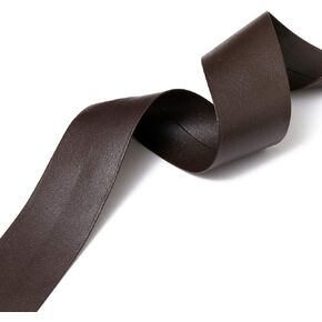 2-Yards 40mm (1-1/2") Fold Over polyurethan Faux Leather Trim, TR-12192 (Dark Brown)