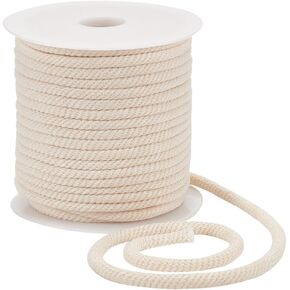 BENECREAT 27.34 Yards Floral White Thread Cord, 6mm Polycotton Drawstring Replacement Rope with Plastic Spool Soft Braided Cord for Coats Pants Shorts Shoes Crafts
