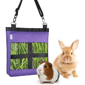 1 PCS Rabbit Hay Feeder Bag, Guinea Pig Bunny Hay Feeder,600D Oxford Durable Fabric Hanging Hay Bag for Small Pets and Animal