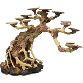 Bonsai Driftwood Aquarium Tree AWQ Random Pick (9in Height) Natural, Handcrafted Fish Tank Decoration | Easy to Install