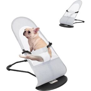 Dog Rocking Chair, Adjustable Dog Bouncer Lounge Chair for Outdoor/Indoor, French Bulldog Rocking Chair, Portable Pet Dog Bed Rocker for French Bulldogs, Corgis, Schnauzer Pets Up to 22 lbs