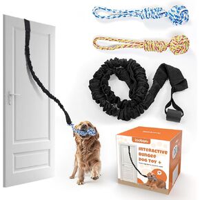 LOOBANI Dog Rope Toy Tug of War Dog Toy, Indoor Outdoor Use Bungee Tether Tug Toy, for Small Medium Large Dogs Interactive Dog Toy Tree Chew Training
