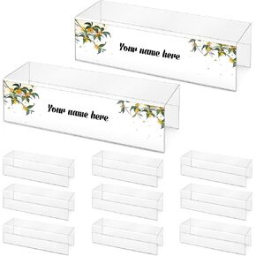 10 Pieces 2.25 Inch Cubicle Name Plate Holders Cubicle Name Tags Clear Cubicle Name Sign Bulk for Office Home Classroom Library 8.5 x 2.5 x 2.4 Inch