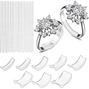 20 Pcs Ring Sizers for Loose Rings Invisible Ring Size Adjuster Guard Resizer Ring Tightener Spacers for Women Loose Ring Sizing Kit 2 Styles Fit Any Ring Extender Make Ring Fit Tighter