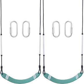 مقاعد الأرجوحة الخضراء ، 2 PCS دعم مقعد الأرجوحة الثقيلة 330 رطل ， إكسسوارات مجموعة الأرجوحة ， مناسبة للفناء الخلفي والحديقة والملعب