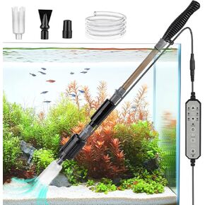 Aquarium Gravel Cleaner with External Controller 25W 550GPH Electric Fish Tank Vacuum Gravel Cleaner for Change Water(Adjustable Flow) Wash Sand (Sand/Gravel Mode) Water Filter Circulation