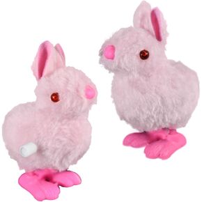 Wind Up Hopping Bunny Easter Egg Bunny 2 Pack (Pink)