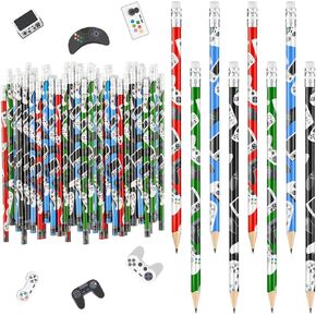Yexiya Video Game Pencils Gamer Pencils Video Game Party Favors Fun Multicolor Pencils Fun Pencils Multicolor Wood Pencils for Classroom Rewards Prizes Bag Treat Bag Stuffers Students(52 Pieces)