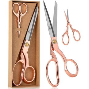 Mr. Pen- Fabric Scissors and Embroidery Scissors Set, 8.5" & 3.5", Stainless Steel, Rose Gold Premium Tailor Scissors, Sewing Scissors for Fabric Cutting, Fabric Shears, Heavy Duty Scissors Heavy Duty