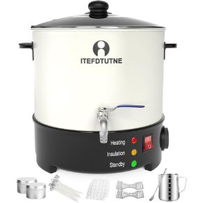 10L Commercial Wax Melter for Candle Making, 10Qts/20Lbs Extra Large Electric Wax Melting Pot for Candle Business, No Cloggy & Simple Cleanup, with Faster Pour Spout & Accurate Temperature control