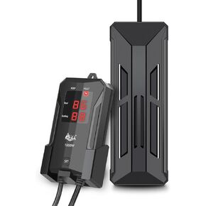 AQQA Aquarium Heater,1200W Submersible 316 Stainless Steel Fish Tank Heater,59℉-93℉ Rapid Heating Explosion-Proof Safety Protection Double LED Digital Display to 150-280 Gallon