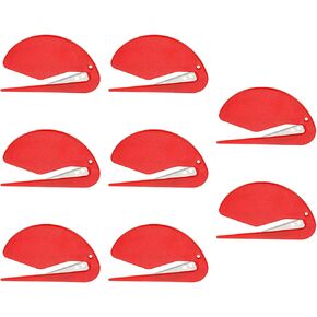 PATIKIL Letter Opener Envelope Slitter, 8 Pcs Mail Slitter with Blade Safe Mail Opener for Paper Package Open for Home, Office, Red
