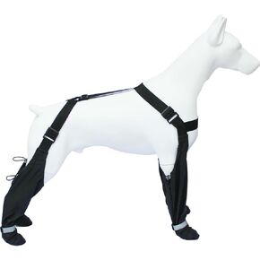 yucca Dog Suspender Booties, Dog Paw Boot Leggings Anti-Slip, Dog Snow Pants with Attached Boots Waterproof, Adjustable Suspender Boots for Dogs Winter Snow Rain Hiking Paws Protector