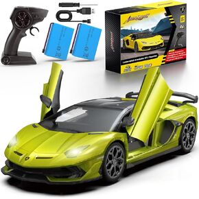سيارة التحكم عن بعد لامبورغيني ، مرخصة رسميًا 1:14 LAMBO RC CAR للأولاد هدية عيد ميلاد الفتيات ، ألعاب خضراء لمدة 3 4 5 سنوات （أخضر）