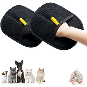 KKINYAS 2pcs Double-Sided Pet Grooming Gloves, Cat Grooming Gloves, Pet Grooming Gloves for Dogs Bathing, Versatile Grooming Gloves for Washing, Deshedding, Grooming