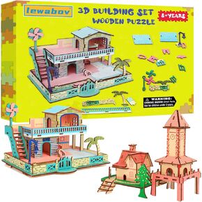 3D Wooden Puzzle,Building Set Jigsaw Puzzle,3D Puzzles for Teens and Kids Ages 8+,Indoor Toys for Kits,Arts and Crafts for Kids Ages 8-12(2 Puzzles).