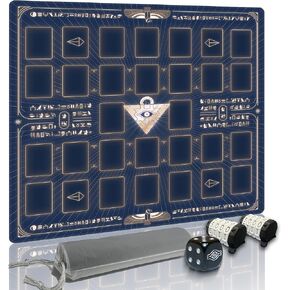 for Yugioh Playmat-Limited Edition Rare Dice and Free Counters*2 & Storage Bag , Dual Player Master Rule Duel Zones, Extra Large 2-Player Card Game Mat (Thousand-Eyes)