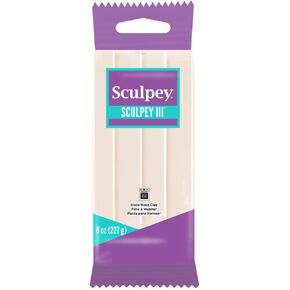 Sculpey III Polymer Oven-Bake Clay, Translucent, Non Toxic, 8 oz. bar, great for modeling, sculpting, holiday, DIY, mixed media and school projects. Great for kids and beginners!