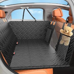 Back Seat Extender for Dogs,Hard Bottom Car Seat Cover for Dogs with Mesh Window,Waterproof Backseat Dog Cover Hard Bottom-Dog Car Seat Cover for Back Seat Dog Hammock for Car/SUV