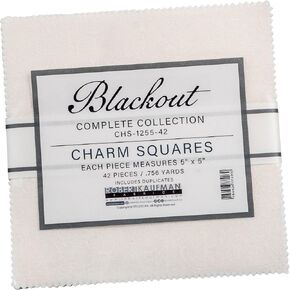 Blackout Charm Square 42 5-inch Squares Charm Pack Robert Kaufman Fabrics CHS-1255-42, Assorted