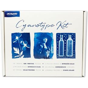 Jacquard Cyanotype Kit for Sun Prints - Complete Set with Pre-Measured Chemicals, Fine Art Paper, Glass Frame & Accessories for Easy Solar Printing