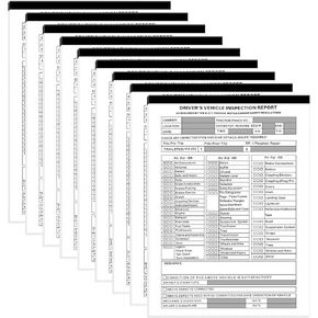 10 Pack 5.5 x 8.5'' Detailed Driver's Vehicle Inspection Report Book Daily Pre Trip Inspection Book Pre Trip Inspection Book 40 Sets of Forms Per Book 2-Ply Carbonless for Drivers Truckers (10)