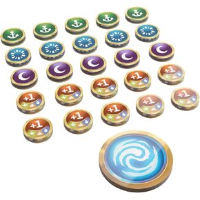 Gamegenic Altered Premium Markers - Officially Licensed, 26-Piece Acrylic Game Tokens for TCG, Vibrant Designs, Includes First Player, Anchored, Fleeting, Asleep & Double-Sided Boost Markers