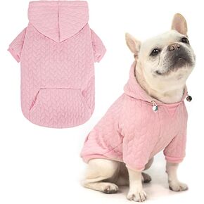 EXPAWLORER Dog Hoodie,Warm Pet Clothes for Small Medium Large Dogs Gril Boy,Dog Sweatshirt Puppy Sweater with Pouch for Cold Weather Fall Winter,Dog Cat Hooded Coat Apparel,Pink XL