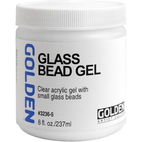 Glass Bead Gel by GOLDEN, 8 fl. oz. Jar, Professional Acrylic Gel Medium, Transparent
