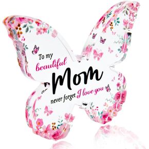 Mom Birthday Gifts for Women Mother Mom from Daughter Son Butterfly Gifts for Women Mom Mama Thanksgiving Christmas Gifts for Women Mommy I Love You Gifts for Women Mimi Mom Acrylic Plaque