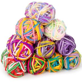 Ombre Yarn - 10 Pack x 15g Rainbow Yarn Cotton Multi Colored with Vibrant Colors for Crocheting Color Changing Soft Ideal for Knitting Crafts, Suitable for Crocheting Beginners