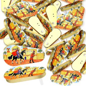 16 Pcs Traditional Purim Gragger Novelty Purim Gragger Noisemaker Metallic Purim Noisemaker Holiday Noise Makers for Party Celebration Game Supply