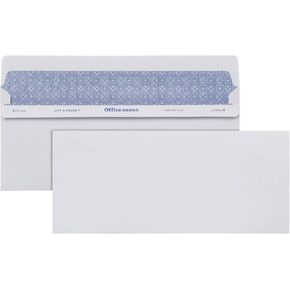 Office Depot Lift Press(TM) Premium Envelopes, #10 (4 1/8in. x 9 1/2in.), 100% Recycled, White, Pack Of 100, 76100