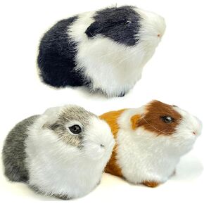 Pack of 3 Assorted Color Hamster Figurines Home Decoration Stuffed Animal Guinea Pigs Plush Toy Rat Mouse