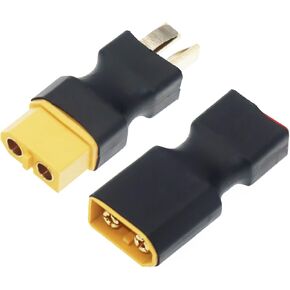 XT60 to T Plug Deans Female Male Connector Adapter for RC Car FPV Drone Lipo NiMH Battery Charger ESC No Wires Connector (2 Pair)