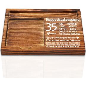 35 Year Work Anniversary Cute Gift for Employee, Thank You Appreciation Gifts for Coworkers Staff, 35th Work Anniversary for Her Him, Happy Anniversary Office Self-Stick Note Pad Holders-DW16